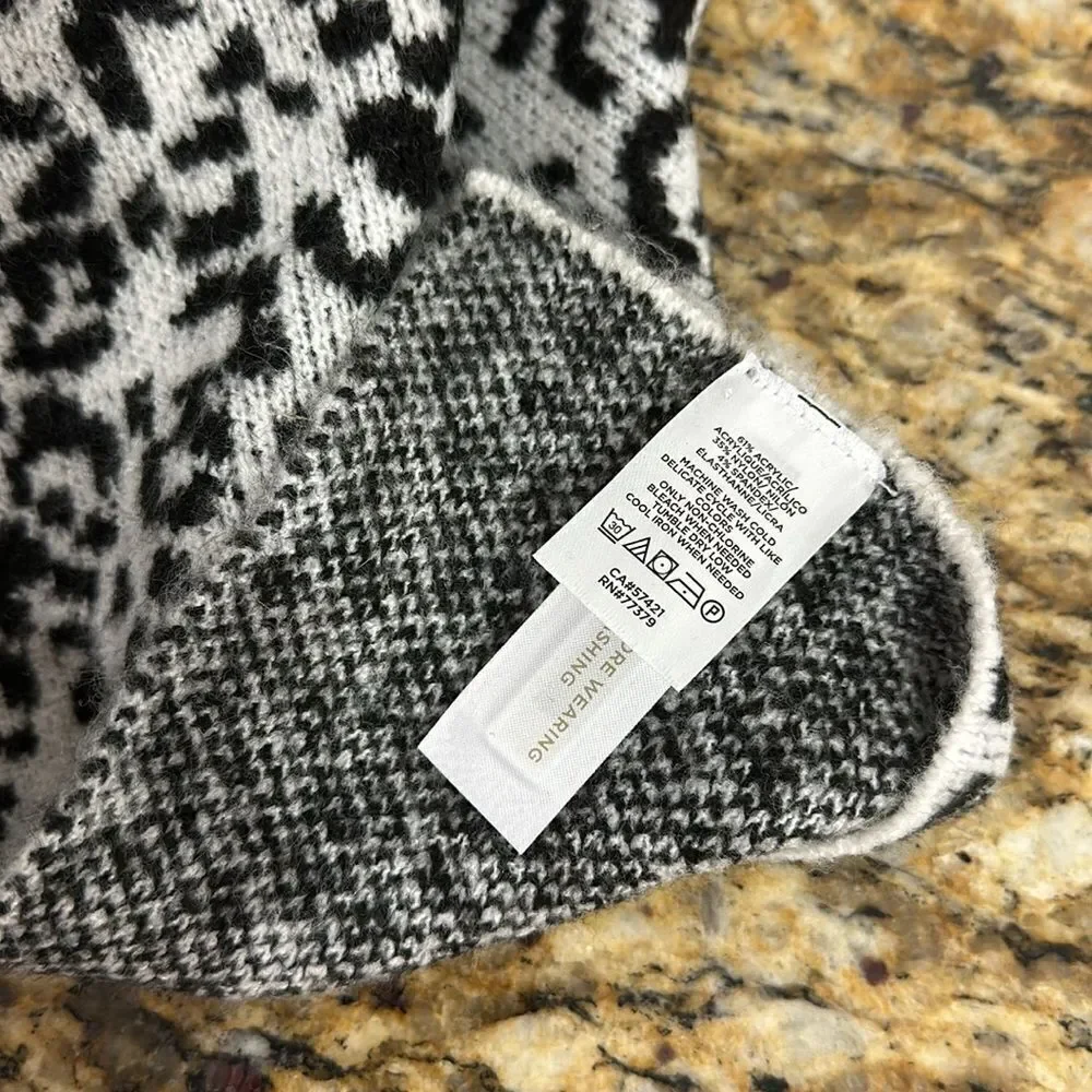 Ann Taylor Leopard Print Turtleneck Relaxed Fit Poncho Size M/L